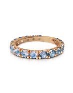 Aquamarine 18K Rose Gold Eternity Band Ring