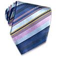 Forzieri Blue and Purple Diagonal Bands Woven Silk Tie