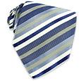 Forzieri Blue Diagonal Bands Woven Silk Tie