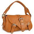 Brown Genuine Italian Leather Flap Shoulder Bag