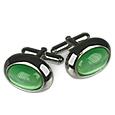 Forzieri Cat` eye - Silver Plated Oval Cuff Links