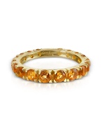 Citrine 18K Yellow Gold Eternity Band Ring