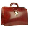 Cognac Italian Leather Buckled Medium Doctor Bag