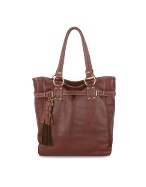 Dark Brown Pebble Leather Large Tote Bag