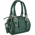 Forzieri Deep Pine Green Compact Leather Satchel