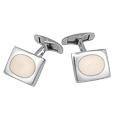 Forzieri DiFulco Line Rectangular Sterling Silver Cufflinks