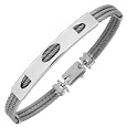 DiFulco Line Sterling Silver Plate Three-Strand Bracelet