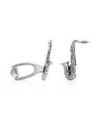 Forzieri Exclusives Sterling Silver Sax Florentine Handmade Cufflinks