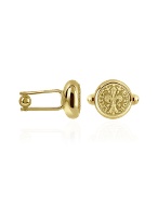Forzieri Florentine Fleur-de-Lis Gold Plated Cuff links