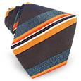Forzieri Gold Line - Brown and Orange Bands Woven Silk Tie