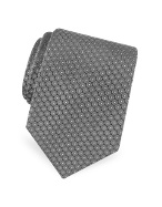 Forzieri Gold Line - Dark Gray Circles Woven Silk Tie