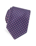 Forzieri Gold Line - Dots Blue Woven Silk Tie