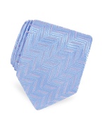 Forzieri Gold Line - Herringbone Pattern Woven Silk Tie
