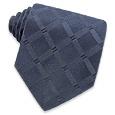 Forzieri Gold Line - Navy Blue Checked Woven Silk Tie