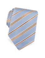 Forzieri Gold Line - Ribbon Bands Woven Silk Tie