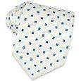 Forzieri Gold Line - White and Blue Geometric Woven Silk Tie