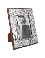 Forzieri Handmade Decorated Sterling Silver and Wood Picture Frame