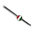 Italian Flag Silver Plated Tie Clip