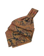 Forzieri Large Paisley Print Twill Silk Ascot