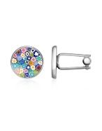 Forzieri Millefiori Murano Glass Silver Plated Cuff links