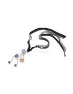 Forzieri Multi Gemstones Sterling Silver Pendant w/Lace