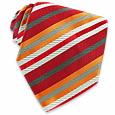 Forzieri Orange Diagonal Bands Woven Silk Tie