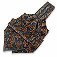 Forzieri Paisley Print Dark Blue Silk Ascot