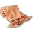 Peach Pashmina and Silk Shawl