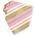 Forzieri Pink Diagonal Bands Woven Silk Tie