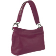 Plum Studded Top Strap Leather Hobo Bag