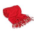 Red Pashmina and Silk Shawl