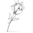 Rose 18K White Gold Diamond Pendant Necklace