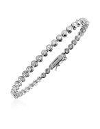 Forzieri Round Swarovski Crystal and Sterling Silver Tennis Bracelet