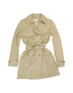 Sand Italian Genuine Leather Trench Coat