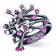 Sapphires and Diamonds 18K Black Gold Flower Ring