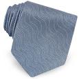 Forzieri Sky Blue Wavy Pattern Woven Silk Tie