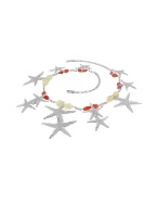 Forzieri Starfish Pendants Sterling Silver Gemstones Necklace