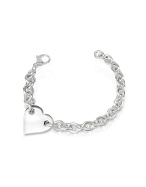 Forzieri Sterling Silver Heart Chain Bracelet
