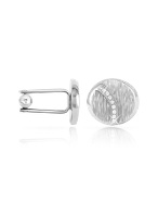 Swarovski Crystal Carved Oval Cuff Links