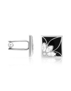 Swarovski Crystal Petals Square Cuff Links