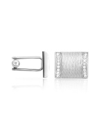 Swarovski Crystal Ridged Barrel Cuff Links