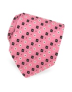 Forzieri Two-tone Small Floral Pattern Woven Silk Tie