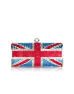 Forzieri Union Jack Flag Crystal Jeweled Clutch