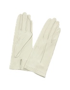 Forzieri Women` Ivory Unlined Italian Leather Gloves