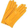 Forzieri Women` Ocher Unlined Italian Leather Gloves