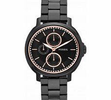 Fossil Ladies Chelsey Black Steel Chronograph