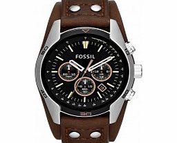 Fossil Mens Coachman Black Brown Chronograph Watch