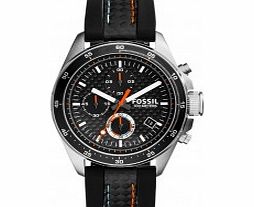 Fossil Mens Decker Chronograph Black Silicone