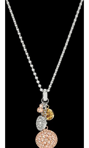 Tri Coloured Crystal Set Pendant JF00848998