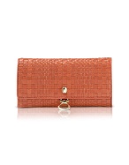 24 h Du Mans- Orange Patent Woven Leather Wallet